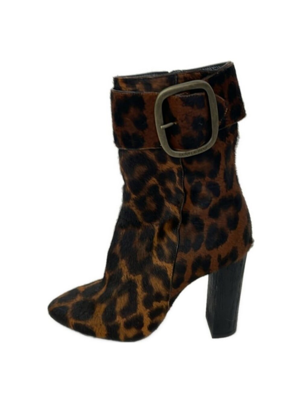 Saint Laurent Paris Short Boots Brown Leopard Print 36.5